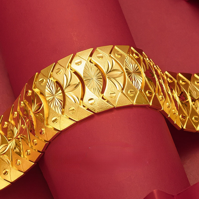 Fashionable imitation gold 2.8mm exquisite overbearing sun pattern all-star watch chain for boyfriend men's wedding decorations