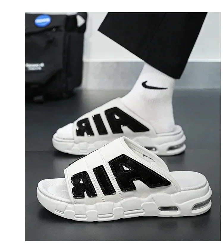 Men's Slippers 2025 Summer New Casual Slippers Fashion Air Cushion Sports Slippers for Men Non Slip Beach Shoes Designer Slides