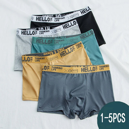 1-5PCS Men's underwear Breathable and comfortable quick drying elastic boxing shorts Men's underwear boxers