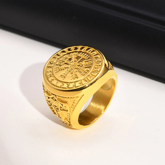 Vnox Cool Punk Norse Viking Thor Mjolnir Hammer Rings for Men,Solid Stainless Steel Metal Rock Axe Signet Finger Bands Jewelry