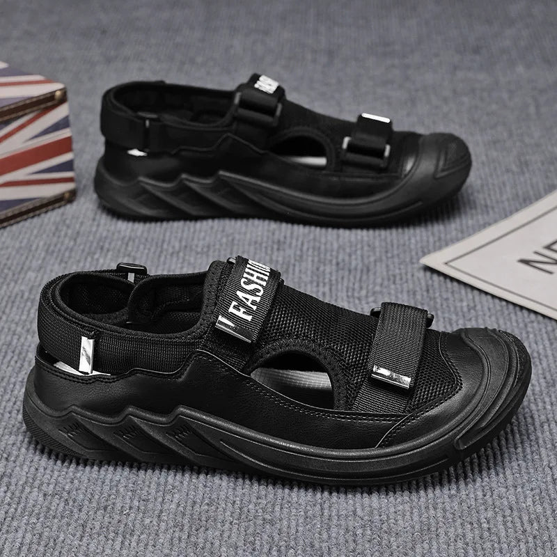 Men's Sandals Soft Bottom Summer Vacation Casual Beach Shoes Breathable Baotou Sandals