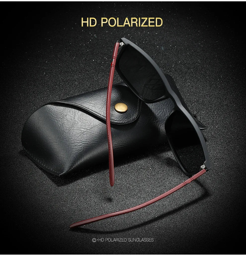 Sports Sunglasses for Men Polarized Comfortable Wear Square Sun Glasses Male Light Weight Eyewear Accessory with Origina UV400