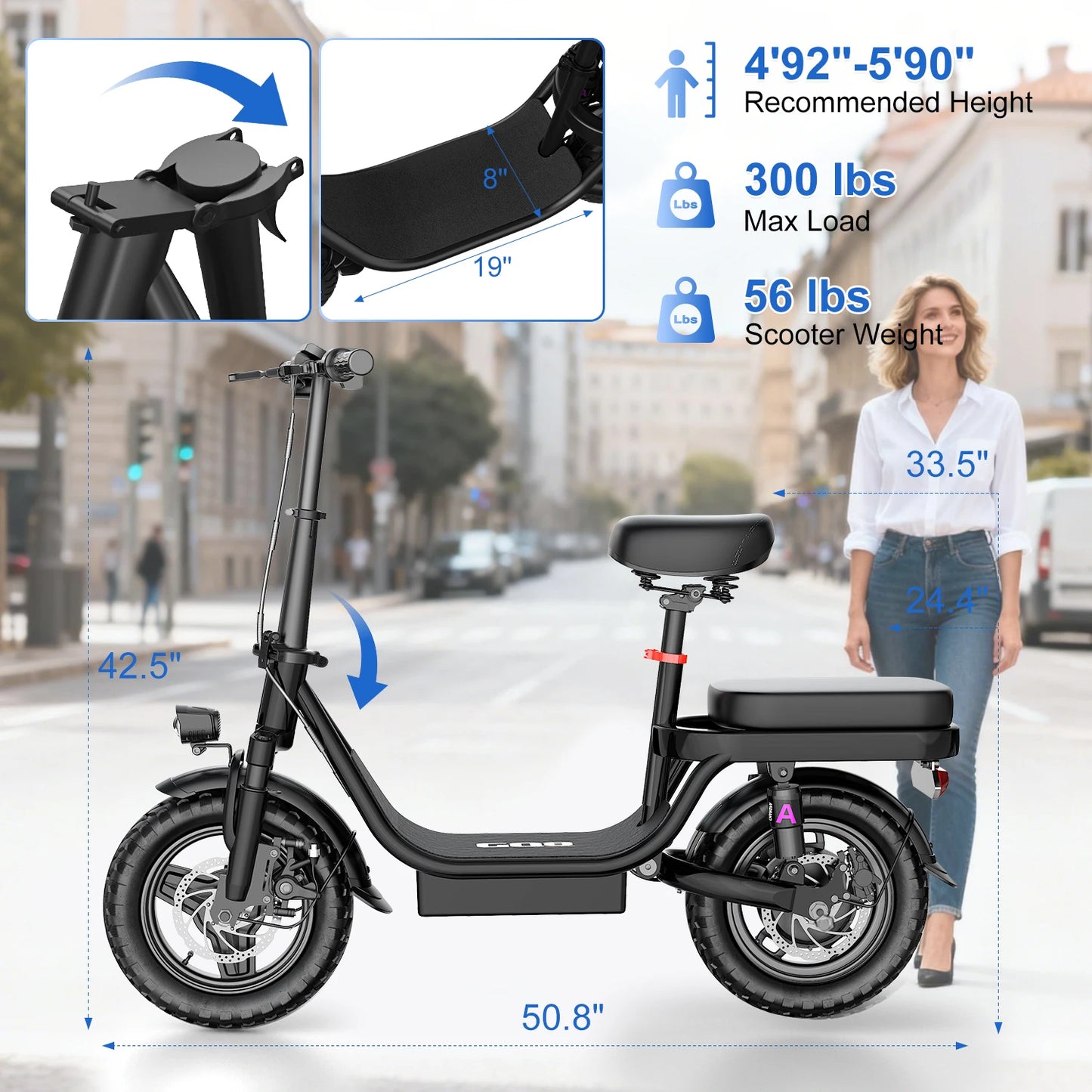 Two Wheels Electric Super Bicycle 1000w 14 26 Inch 30-50mph 30-60miles 48v Aluminum Alloy,climbing 45° Slopes Electric Scooter
