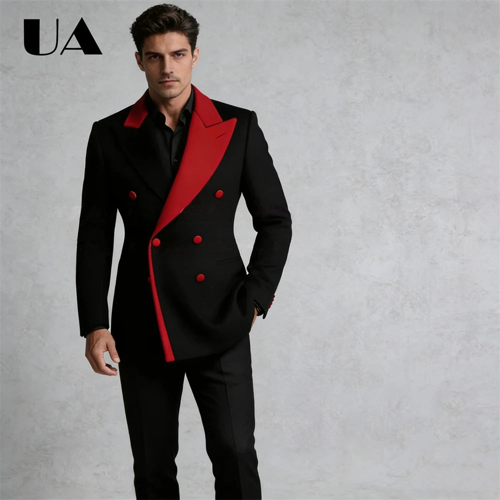 Designer Men's Two Pieces Suit Set with Jacket & Pants, Regular Fit Fomal Suit Attire XXS-7XL Tailored Big Man Suits Tuxedo