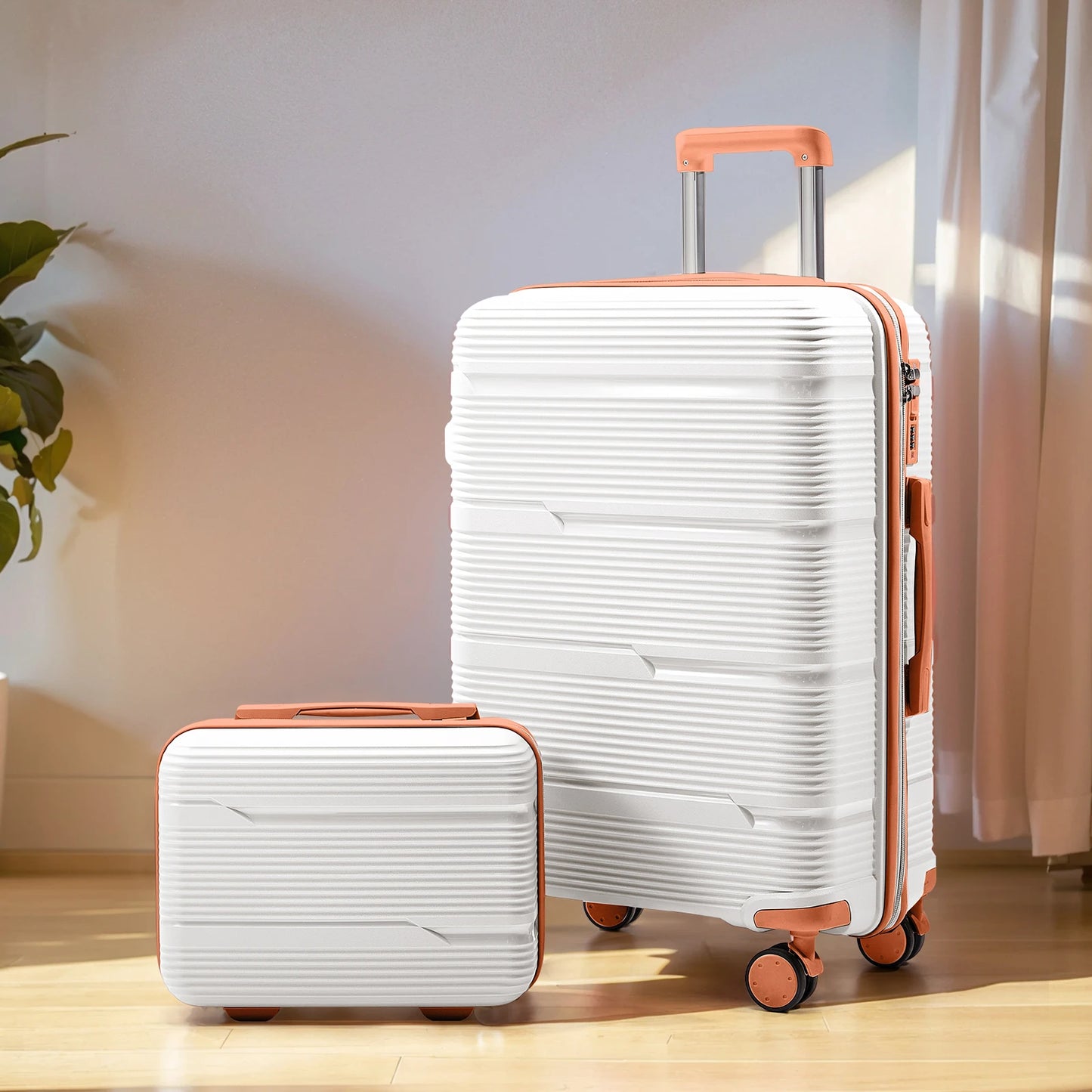 Travel Suitcase Rolling, Carry on Boarding Luggage Cabin Set with Cosmetic Case Spinner Wheels Travel Trolley Case 13 20 Inch