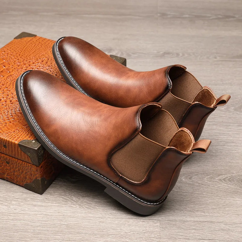 40~46 Men Chelsea Boots Brand Retro Comfortable 2024 Fashion Men Boots