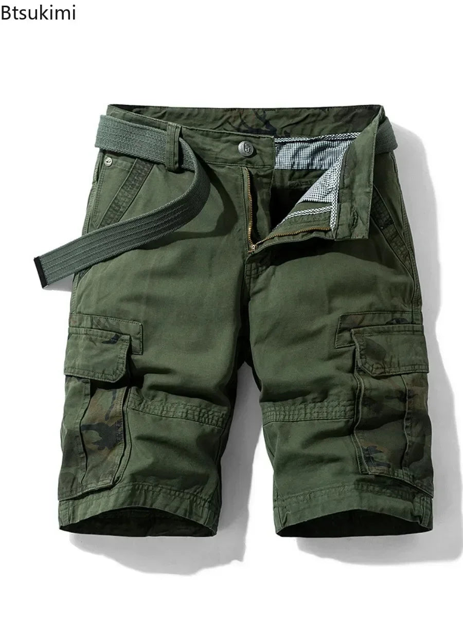 Summer Fashion Tooling Shorts for Men Casual Loose Cargo Shorts Outdoor Sport Pants Men Versatile Straight Cotton Short Trousers