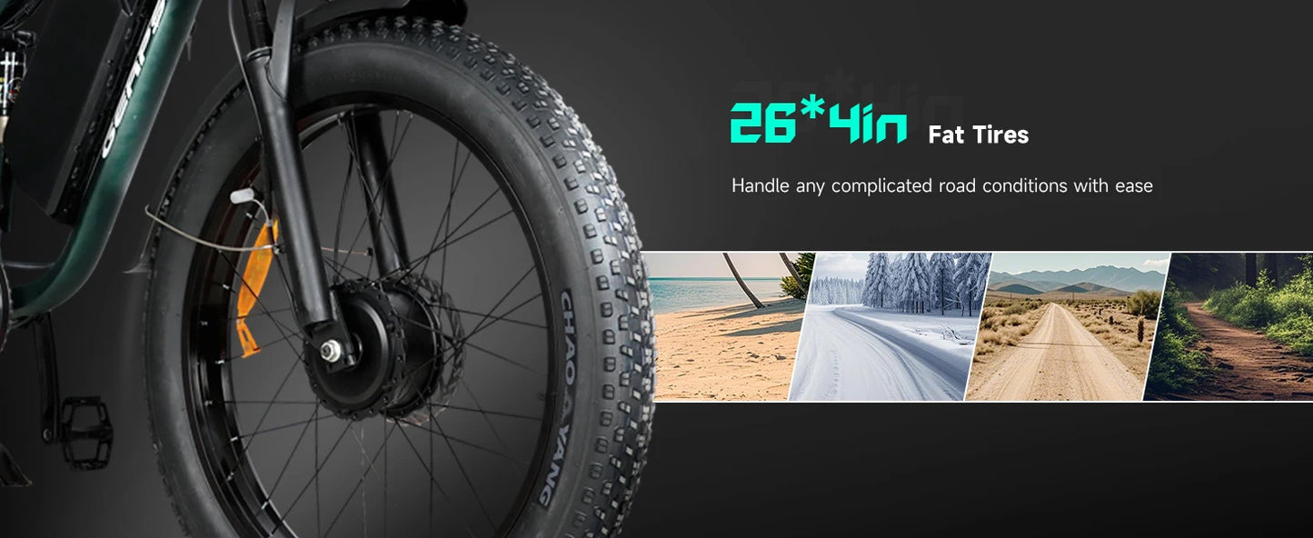 BAOLUJIE Peak 3000W/5000W Dual Motor Electric Bicycle  E-Bike for Adults，Electric Motorcycle 48V/52V Battery，Max Speed 38 MPH