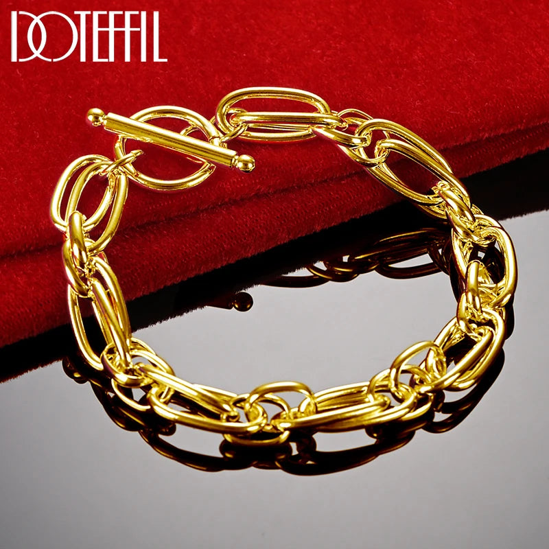 Wholesale for Men Women Chain 18K Gold 925 Sterling Silver Bracelets Noble Wedding Gift Party Fashion Jewelry Christmas Gifts