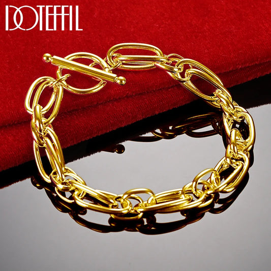 Wholesale for Men Women Chain 18K Gold 925 Sterling Silver Bracelets Noble Wedding Gift Party Fashion Jewelry Christmas Gifts