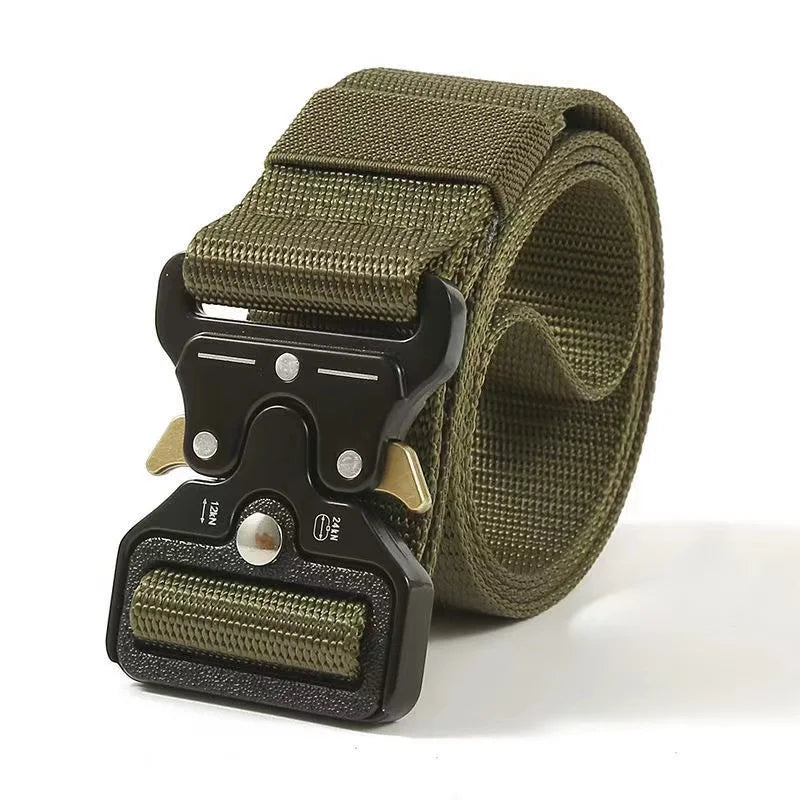 Men's Belt Metal Male Belt Canvas Belts Big Size Outdoor Sport Nylon Belts Oversized