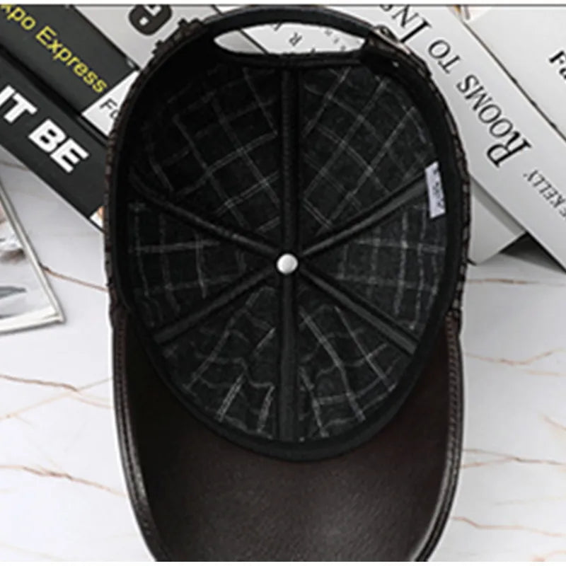 Natural Genuine Leather Hat Autumn Sheepskin Baseball Caps For Men And Women Party Hats Fashion Personality Brands Leather Cap