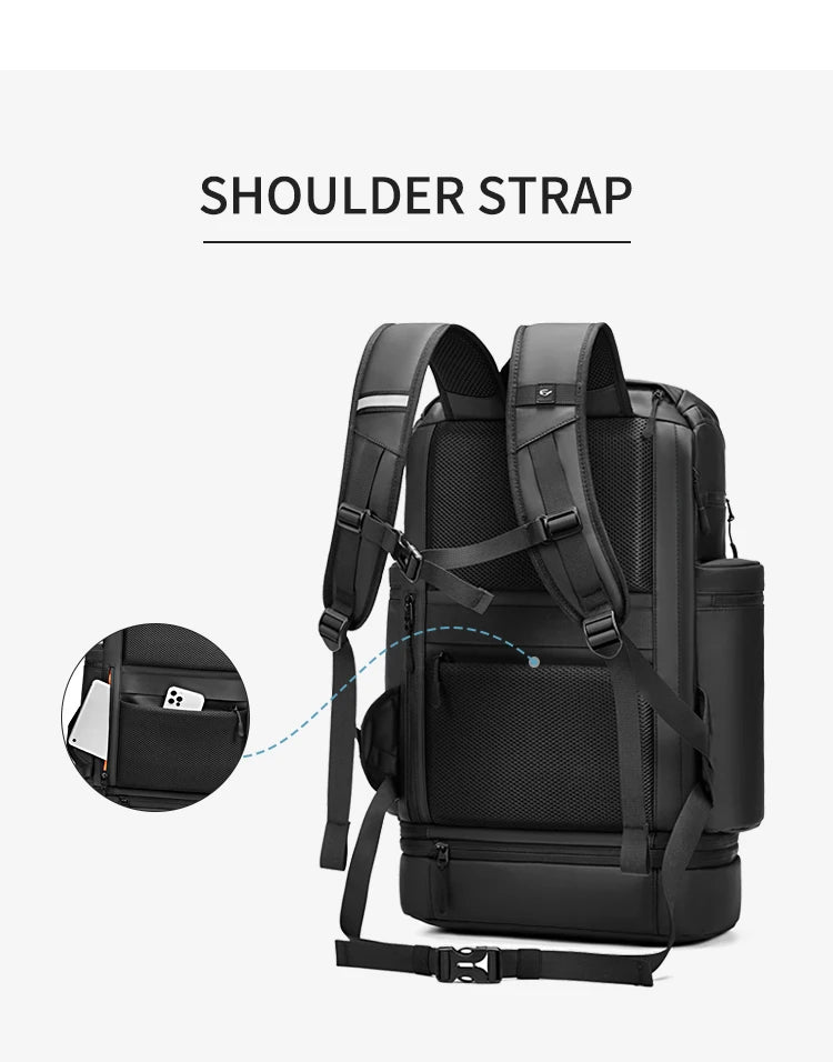 Travel Hiking backpack For Men 50L Large capacity trekking bag outdoor waterproof 16 Inch Laptop Backpack creative With shoe bag