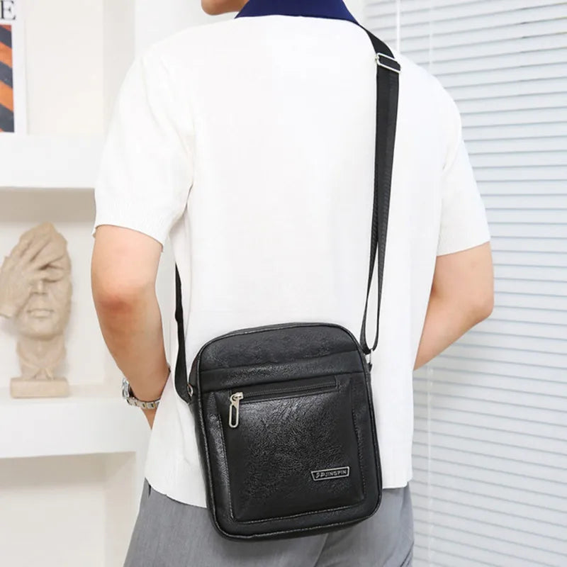 Men Crossbody Shoulder Bags Waterproof Vintage Men Handbags Large Capacity PU Leather Bag Man Messenger Bags Tote Bag