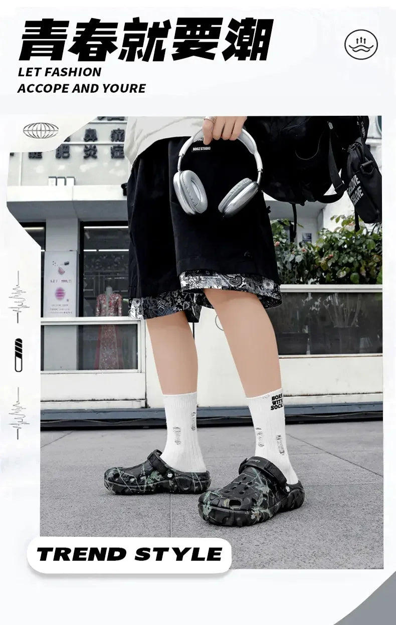 Flat Sandals Men Shoes 2025 Slippers Men Garden Platform Sandals Man Summer Sandals Male Sneakers Outdoor Flip Flops Home Clogs