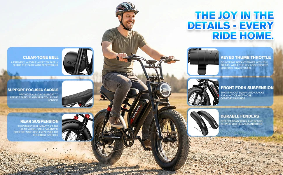 Thick Tire Electric Bike 1000w 2000w 20 26 Inch 30-50mph 30-60miles 48v Battery Factory Original,for Two Wheels Electric Bicycle