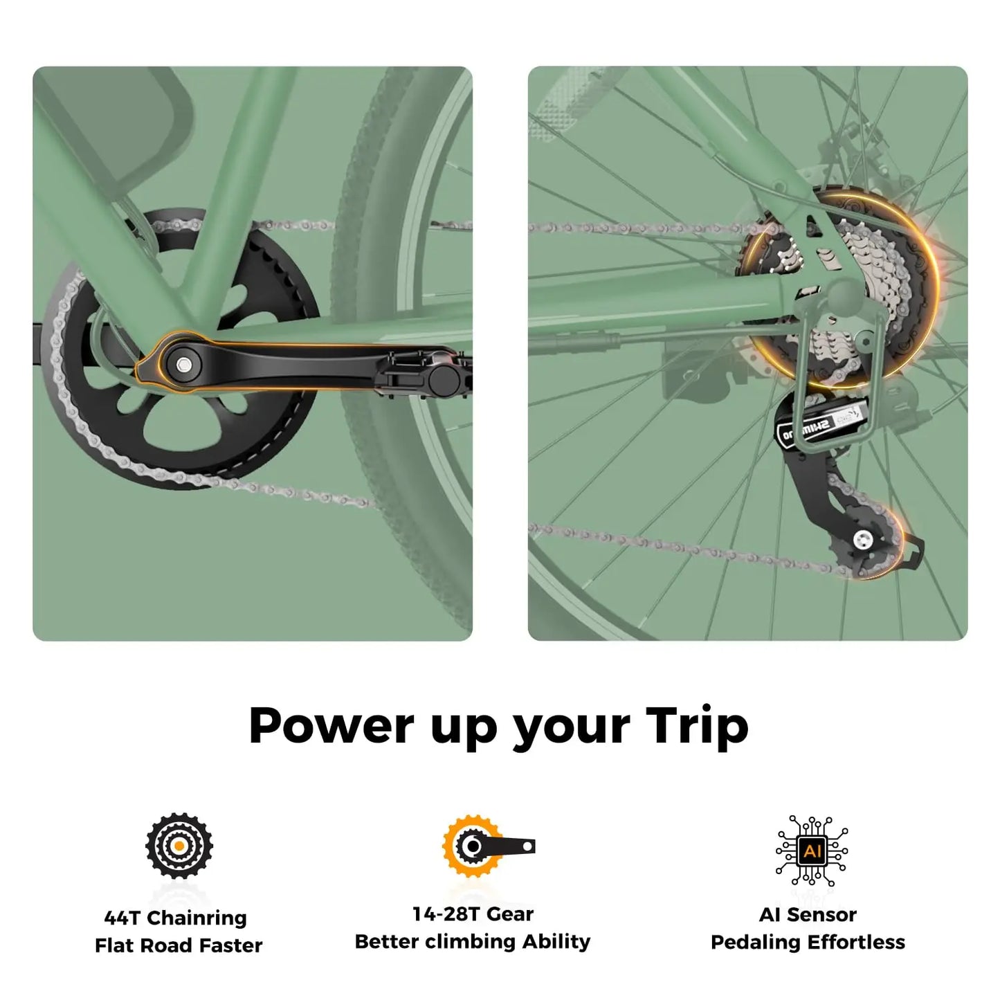 1000W Peak Motor Electric Mountain Bike Removable Battery 7-Speed Front Fork Suspension 40Miles Commuting Custom