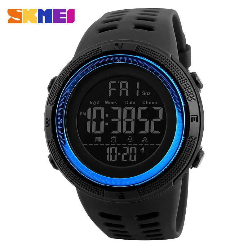 Men's Sports Watch - Waterproof Digital Wristwatch with Alarm, Shockproof - Outdoor Army Reloj Hombre