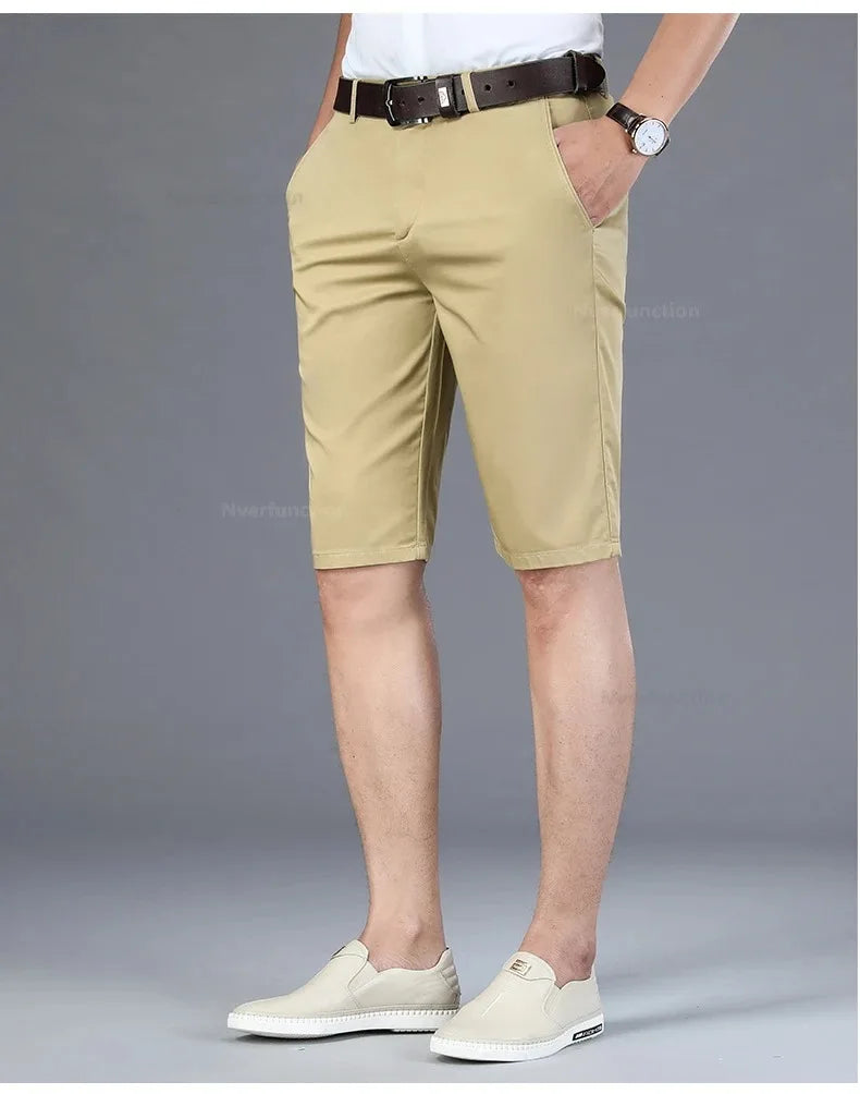Men Shorts Summer New Knee Length Cotton Business Casual Pants Classic Brand Comfortable Clothing Shorts Male Boardshorts