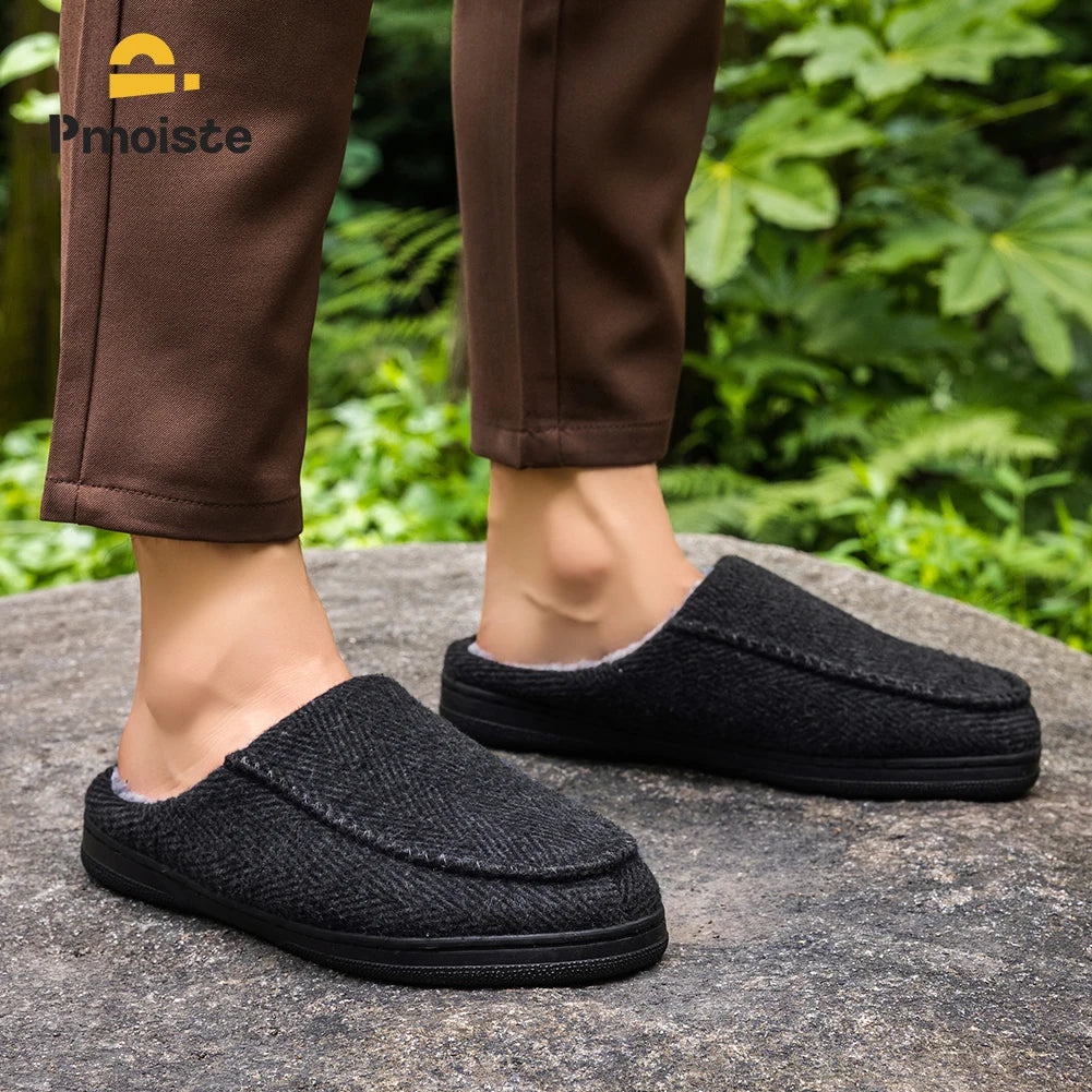 Winter Slippers for men Garden Non slip Comfortable Warm Soft Bedroom Platform Living Room Memory Foam Indoor House Shoes Home