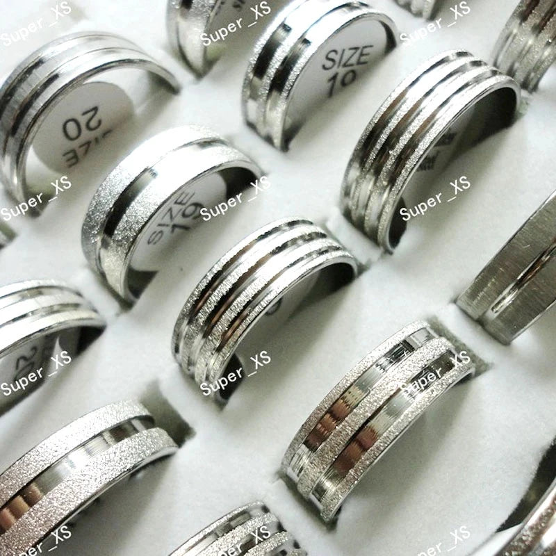 10Pcs/Lot Factory Wholesale Mixed Pattern Style Stainless Steel Ring For Men and Women Jewelry Rings Lot Never Fade