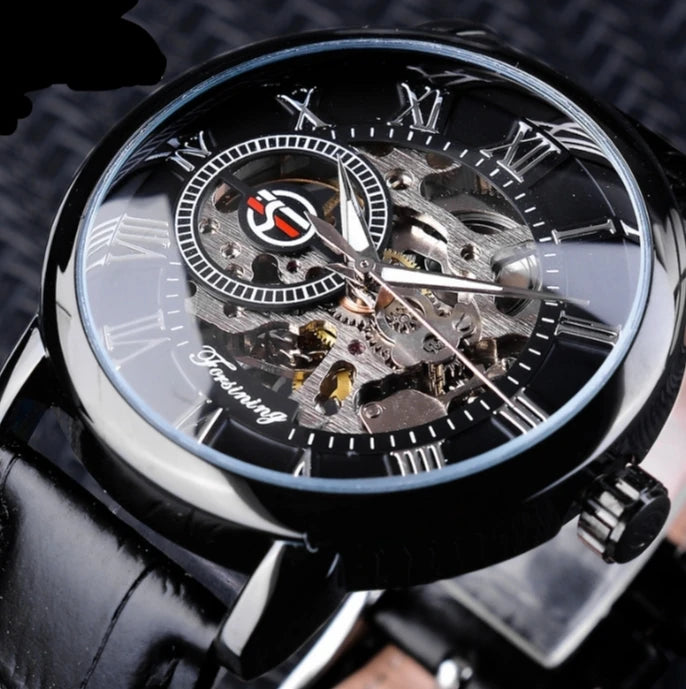 Fully Automatic Movement Mechanical Watch for Men 2024 New Business Casual Breathable Leather Band Sport Watches