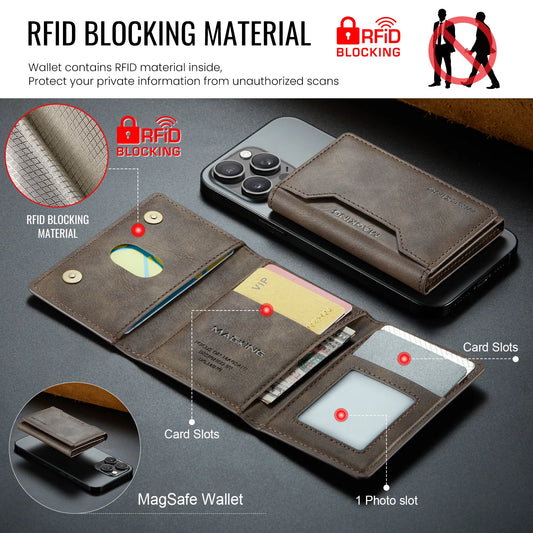 Luxury Fashion Short Strong Magnetic Premium Leather Wallet Men's Coin Cash Cards Holder Women's Foldable Mini Wallet Purse