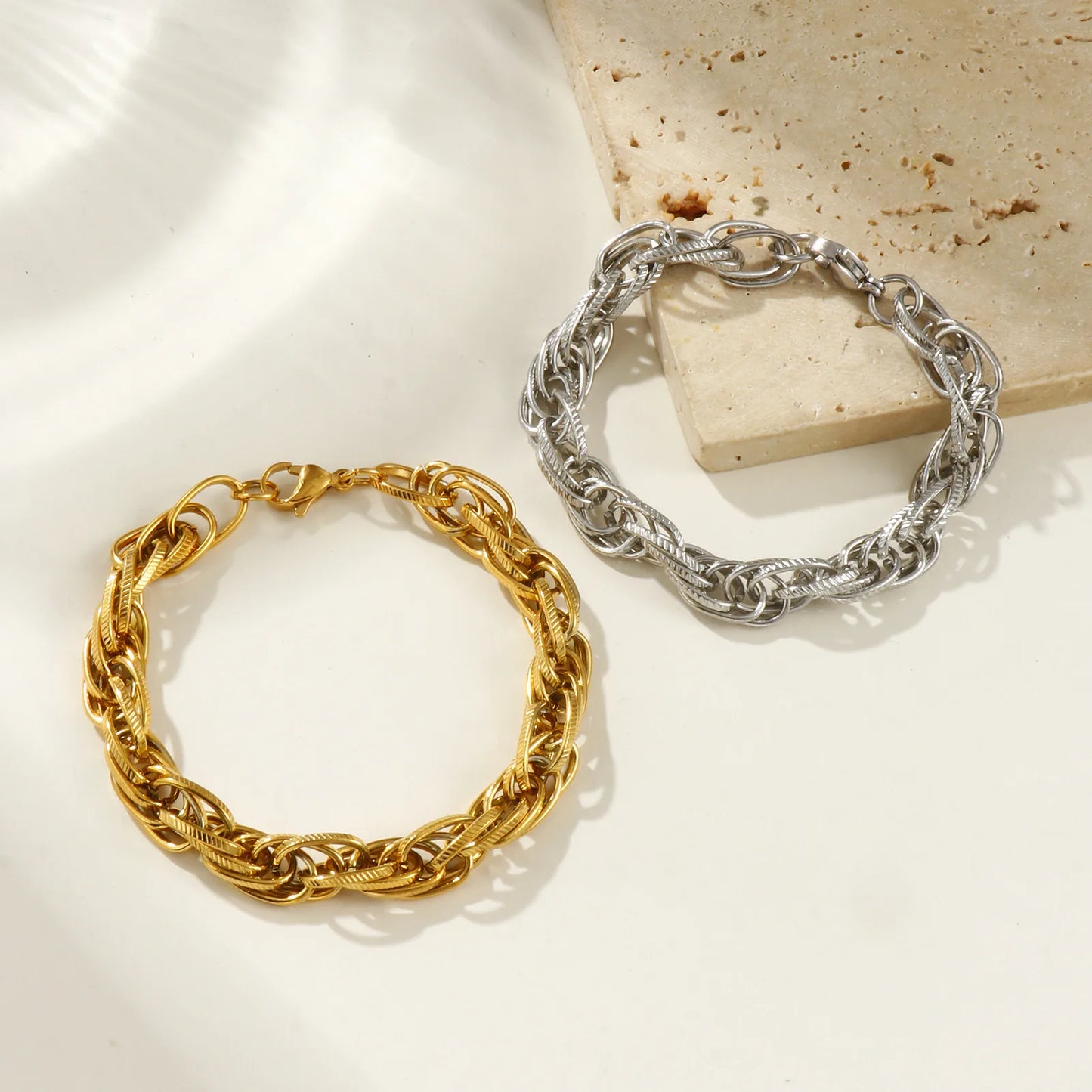 1 Piece 8mm Width Dainty Exquisite 304 Stainless Steel Handmade Oval Link Chain Bracelets For Women Men Gift 20cm(7.9") long