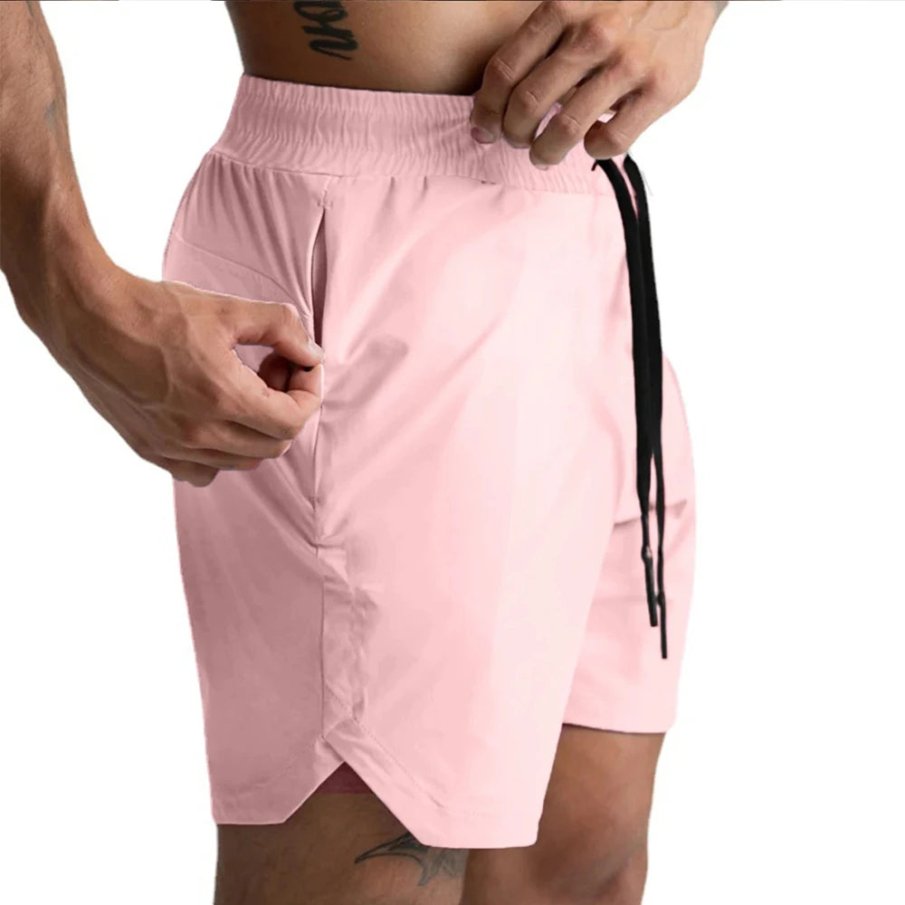 Men's shorts, single-layer woven, quick-dry, running, training, fitness, casual, five-point pants, men's summer zipper shorts.