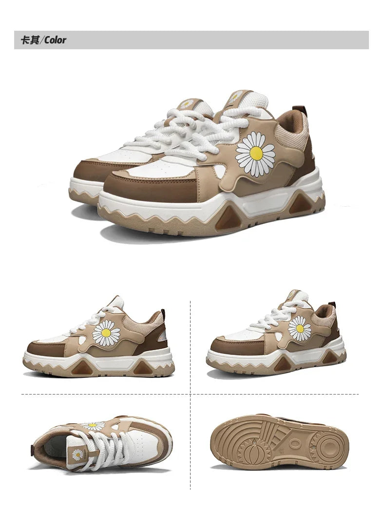 Sneakers Men Trendy Mixed Color Lace-up Thick-soled Casual Shoes Non-slip Shoe Round Toe Men Board Shoes Zapatillas Hombre