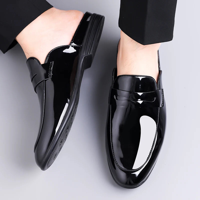 Summer and Spring Men's Leather Shoes Minimalist and high-quality casual style Fashion Street Comfortable daily shoes Black