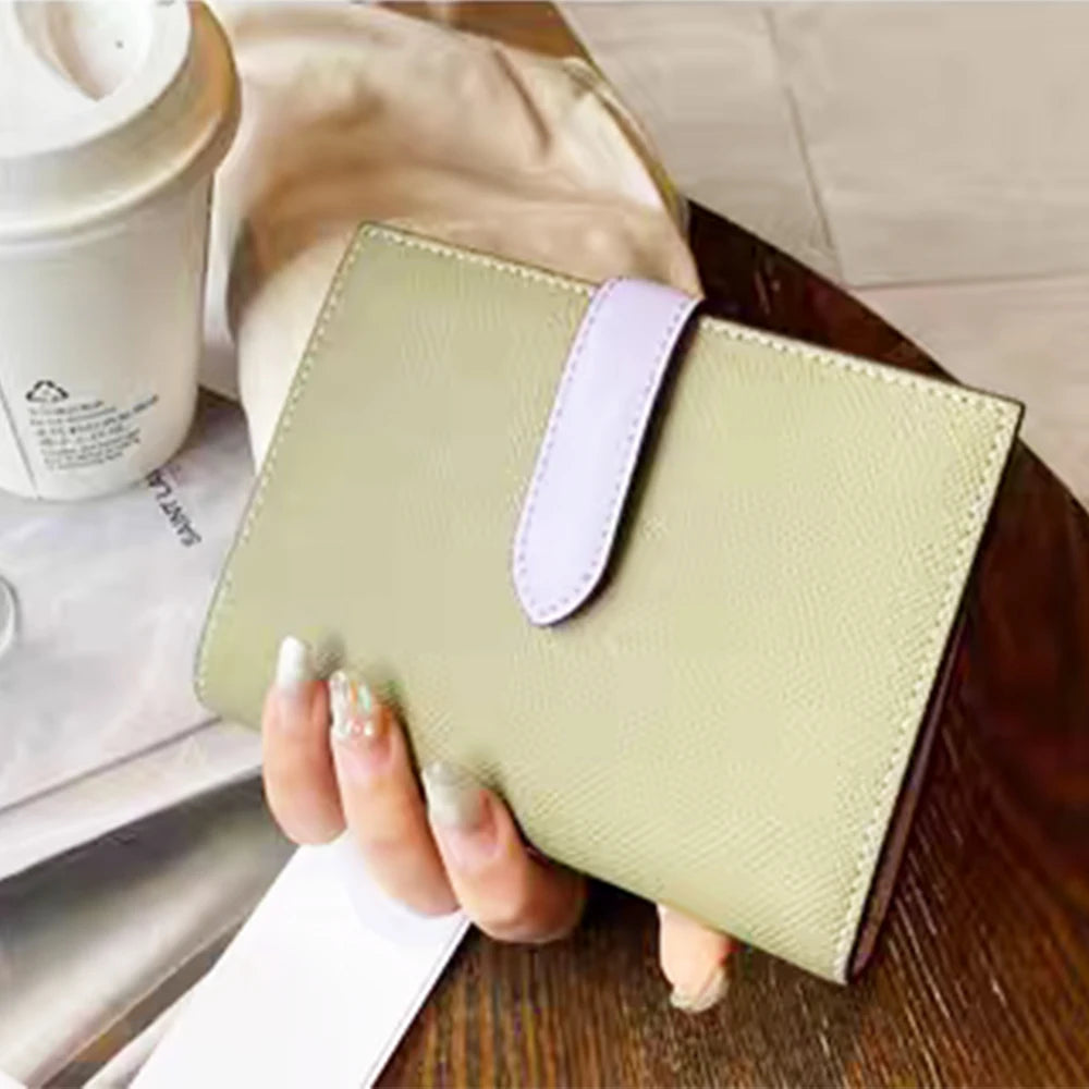 Luxury Design Genuine Leather Wallet For Woman Custom Initials Fashion Folding Passport Holder Business Card Holder Coin Purse