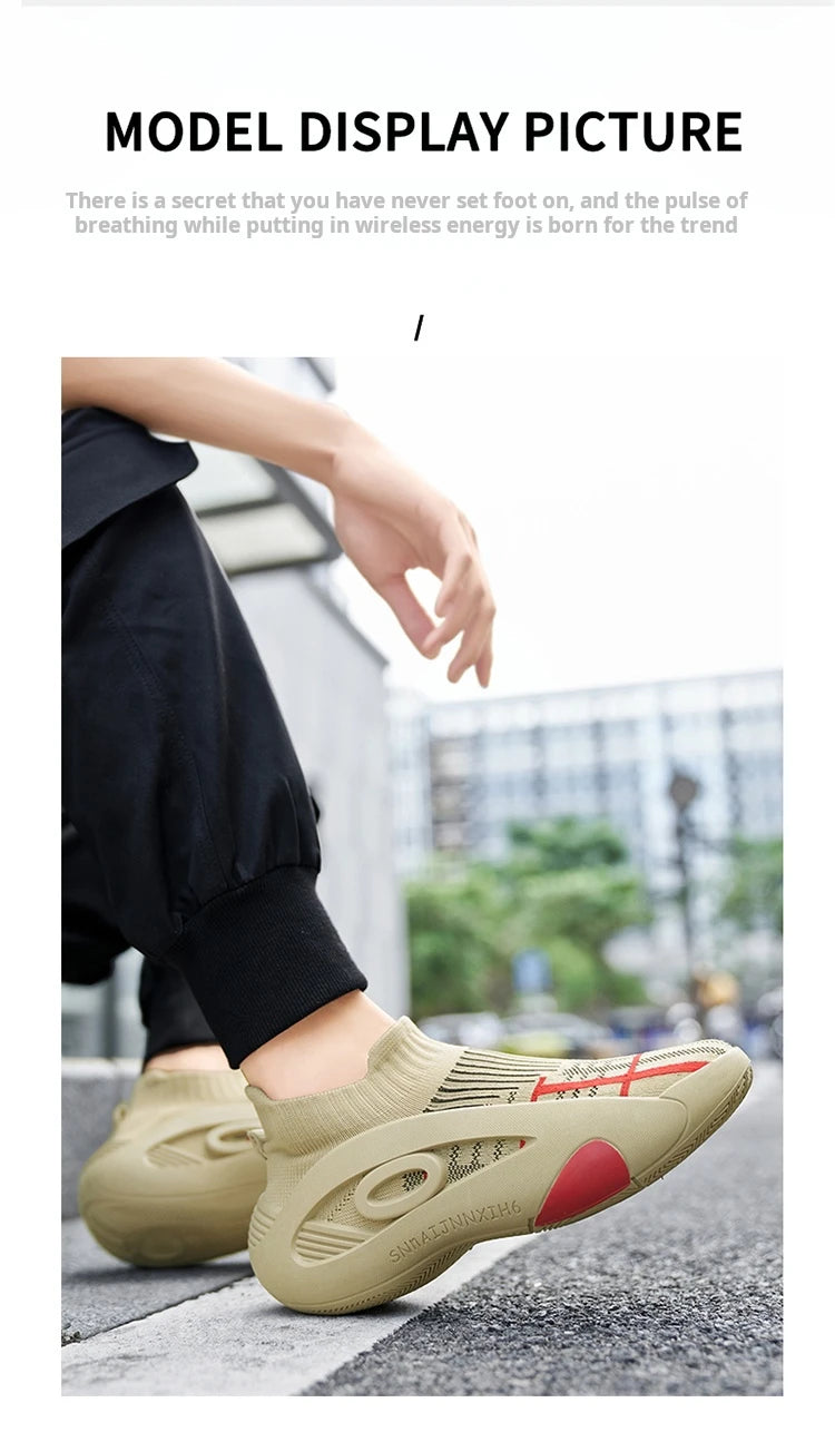 Summer Sneakers for Men Breathable Socks Casual Sports Shoes New Arrival Black Green Men Trainers Platform Designer Sneakers Men