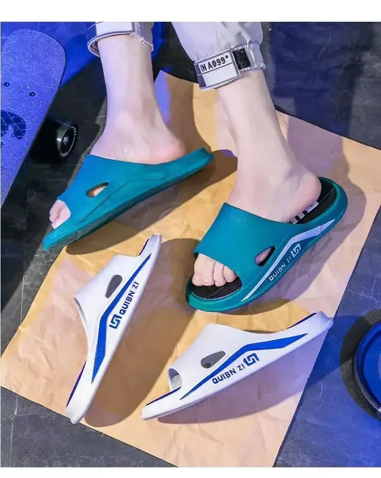 Slippers for men, outdoor, indoor, anti slip, cool, summer, non smelly feet, PVC home shoes, anti odor, bathroom, silent