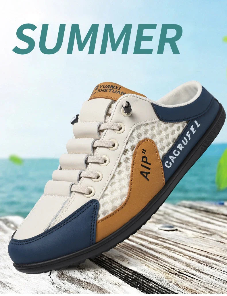 Men's Fashion Soft-soled Half Slippers Summer Trendy Bottom Casual Shoes Soft Sole Support Shoes Sneakers Half Drag Sandals