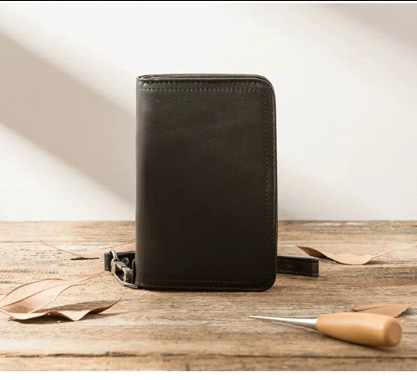 Vintage Genuine leather wallet Men leather long wallet men purse clutch bag male money clips zip around money bag card holder