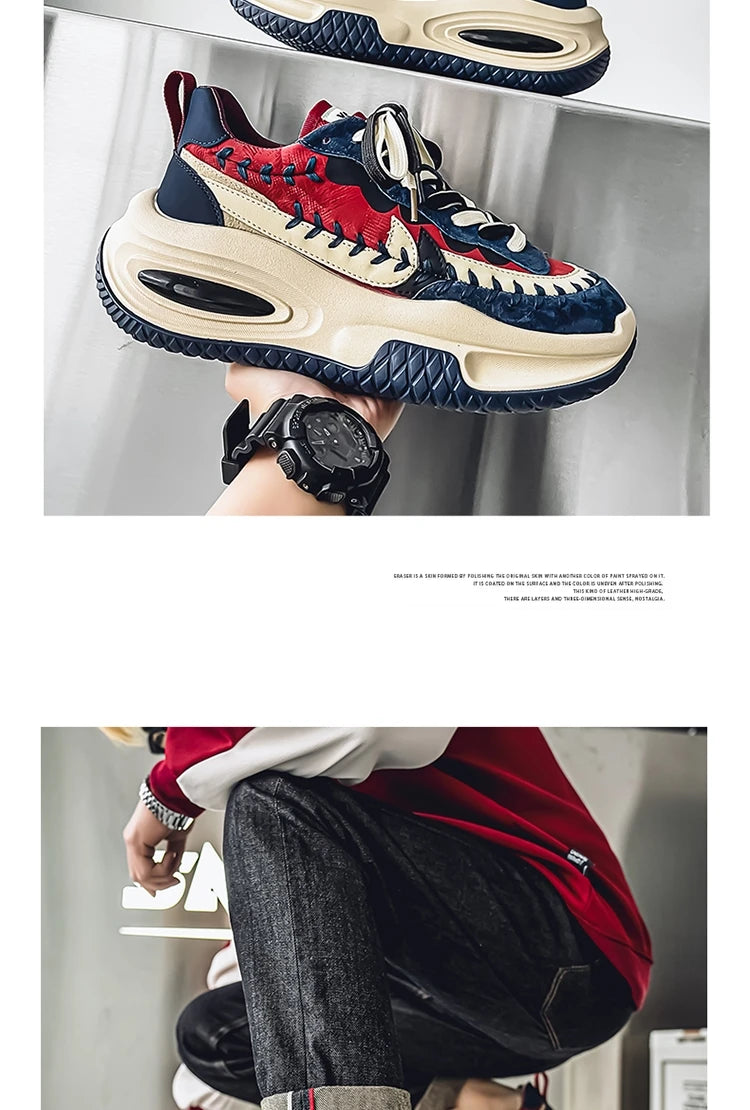 Trendy Men Sneakers Luxury Chunky Casual Sneakers For Man Height Increasing Dad Shoes Breathable Sports Shoes Male Sneakers