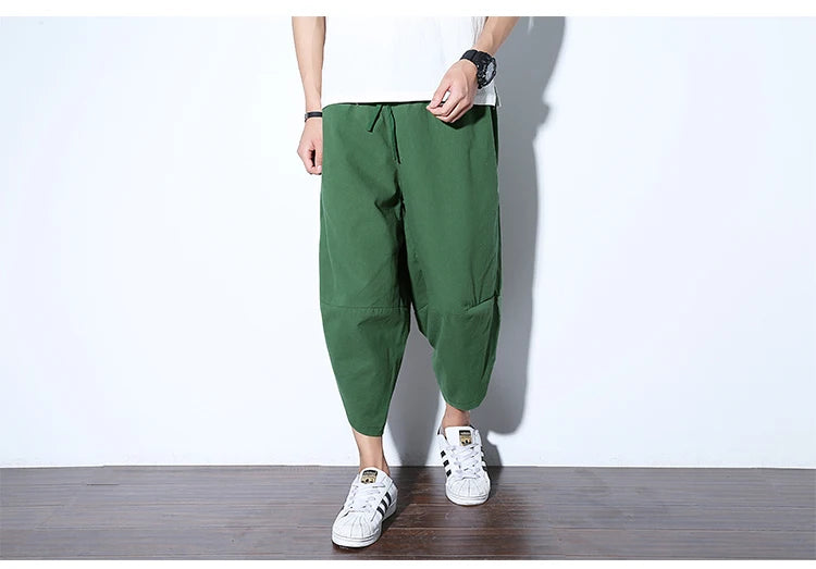 2024 New Casual Shorts Man Solid Harem Men's Summer Shorts Knee-length Short Pants For Men Bermuda Shorts Men's Summer Breeches