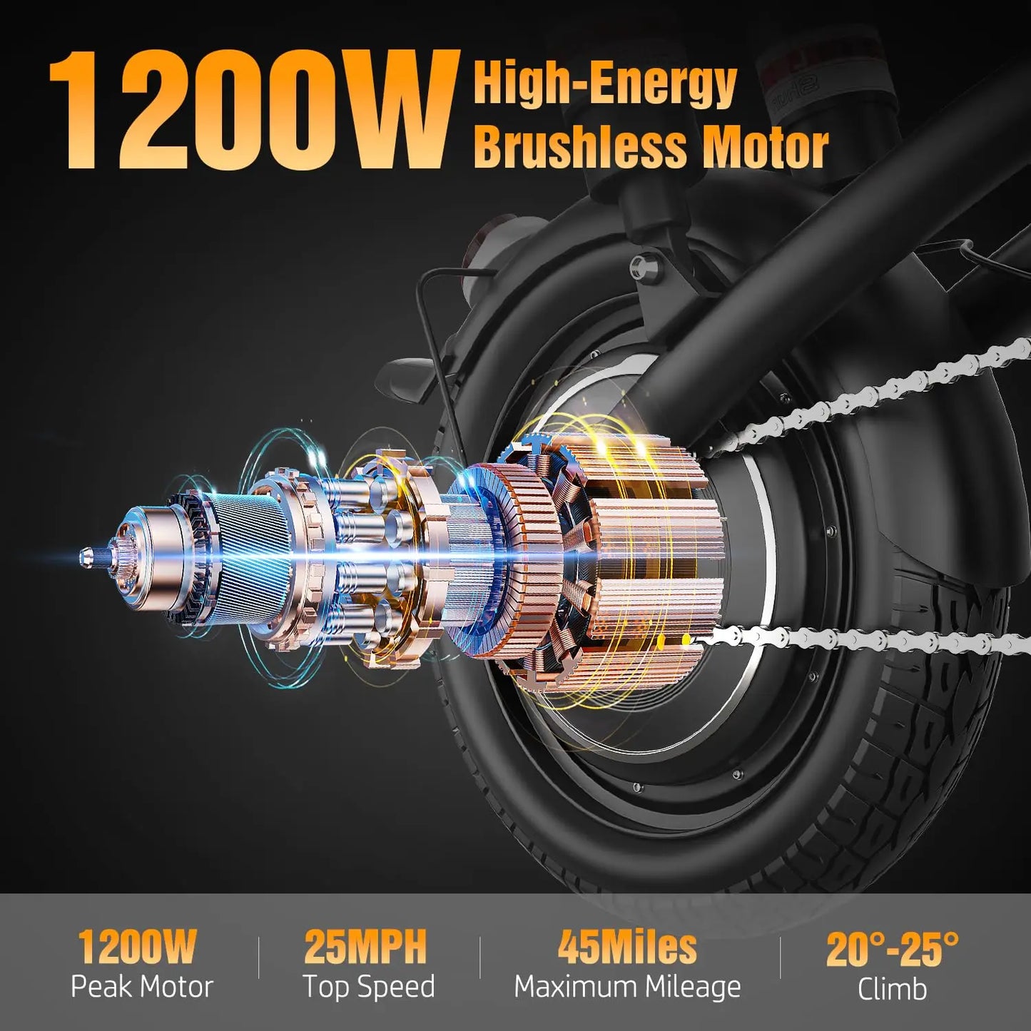 Electric Bike for Adults Teens, 800/1200W Peak Folding Ebike, 22/25MPH & 30/45 Miles Range, Dual Suspension & Dual, Customized