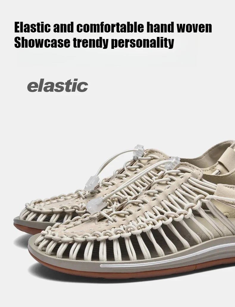 2025 Summer Men Sandals Genuine Leather Mens Casual Shoes Outdoor Men Leather Sandals for Men Beach Shoes Roman mens Shoes