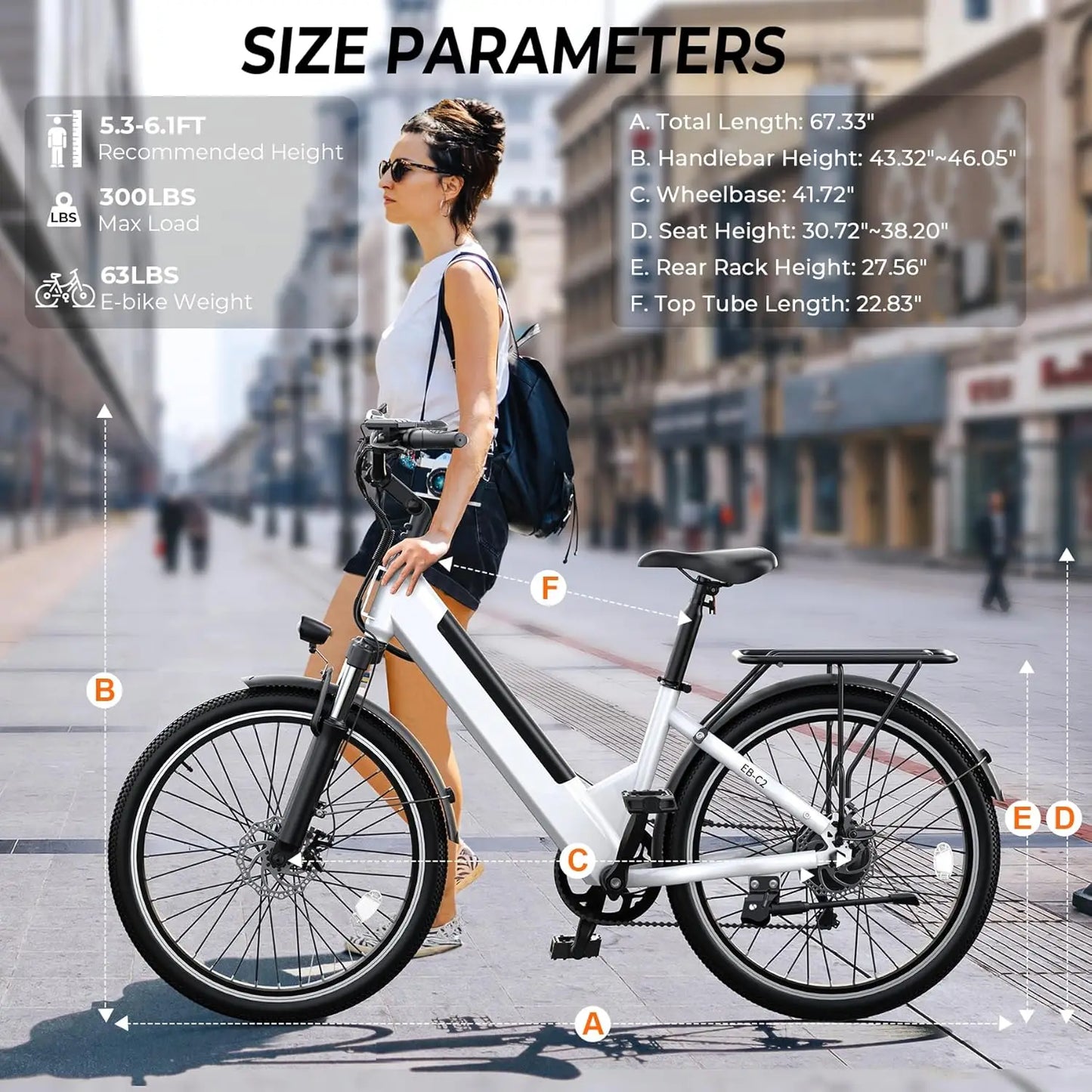 Electric Bike for Adults,26" Step-Thru EBike with 1000W Peak Motor,50 Miles 21.7MPH Adult Electric Bicycles with, Customized
