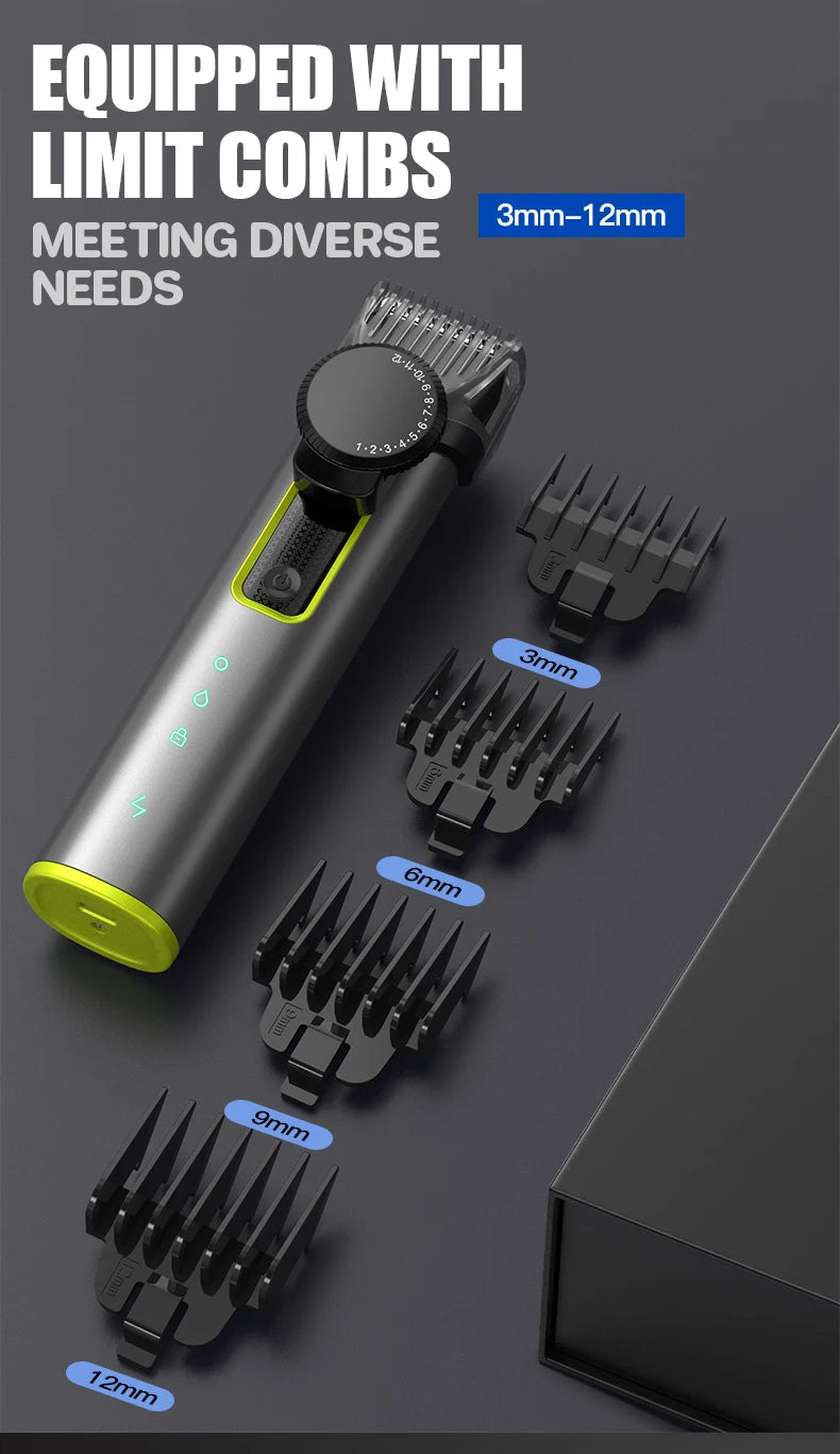 Beard Trimmer for Men Adjustable Hair Clippers Electric Cordless Kit Waterproof Professional Barbers Set Mens Mustache Trimmers