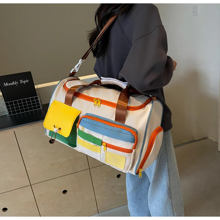 Travel Bag, Duffel Bag Cosmetics Bag, Professional Fitness Bag, Yoga Swimming Training Backpack, Satchel Shoulder Crossbody Tote Bag, Suitable for Men and Women