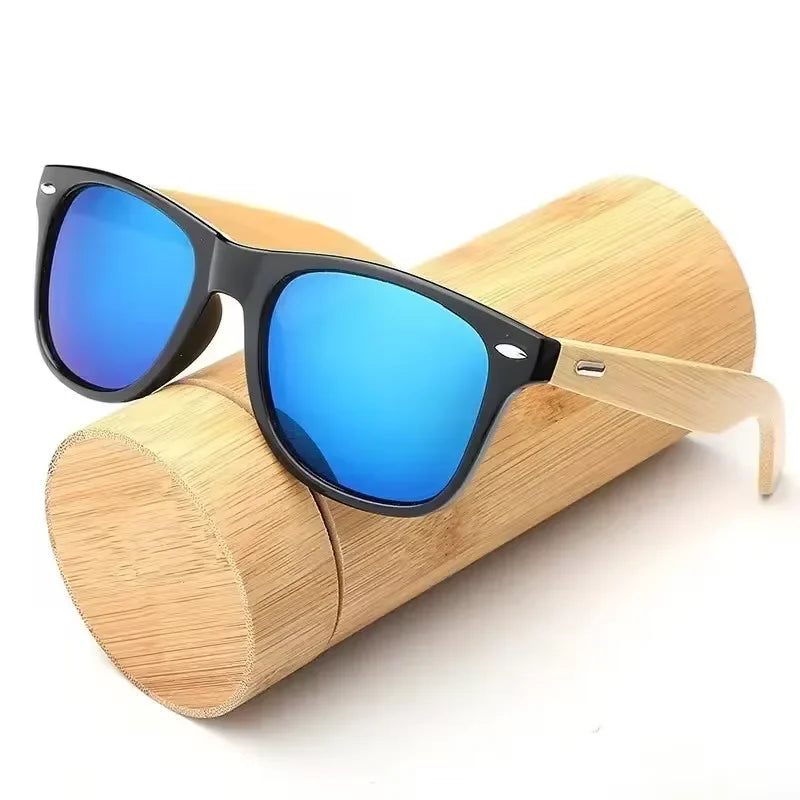 Wood Sunglasses Men Women Square Bamboo Women for Women Men Mirror Sun Glasses Oversize Retro De Sol Masculino Handmade