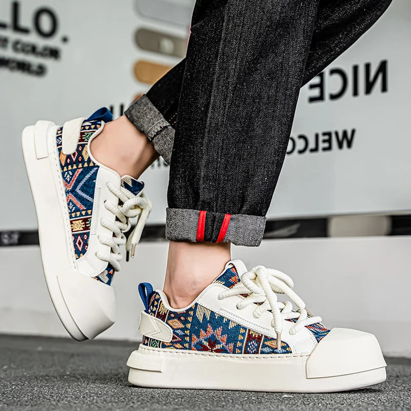 Trendy Street Style Lace Up Sneakers for Men Outdoor Activities Shoes Обувь Skate Shoes for Men Comfy Non Slip Casual Sneakers