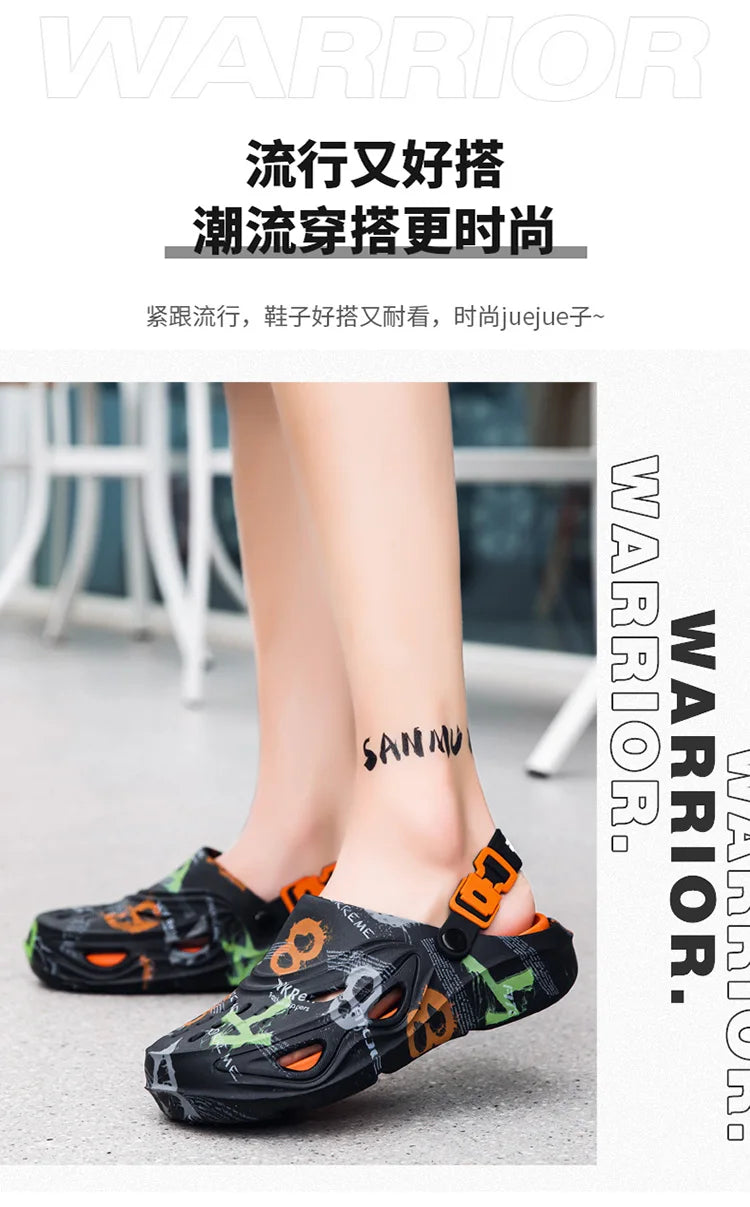 2025 New Men's Clogs Slippers Home Platform Sandals Summer Outdoor Beach Water Shoes Non-slip Male Sneakers Lightweight Sandals