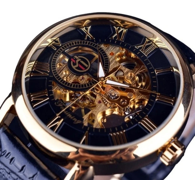 Fully Automatic Movement Mechanical Watch for Men 2024 New Business Casual Breathable Leather Band Sport Watches