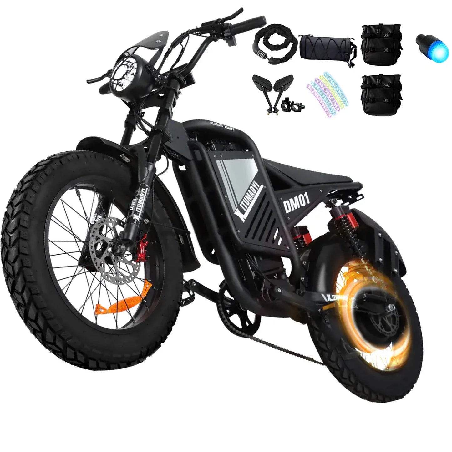 BAOLUJIE DM01 Electric Motorcycle 2000W Moto Electric Bicycle 60V30AH Battery Color Display 42 MPH EBike UL2849【1 Year Warranty】