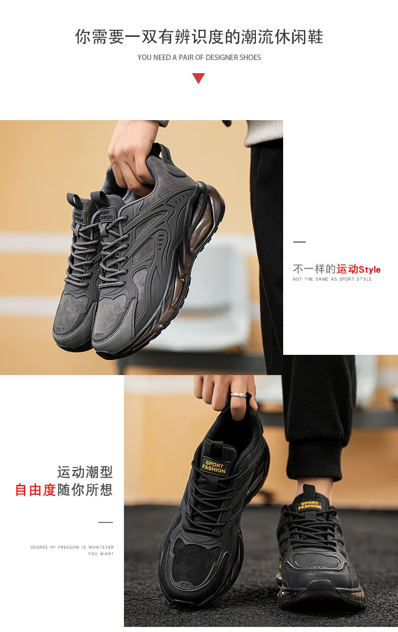 Men Shoes 2025 Casual Walk Air Cushion Marathon Breathable Lightweight Women's Comfortable Athletic Nonskid Sneakers