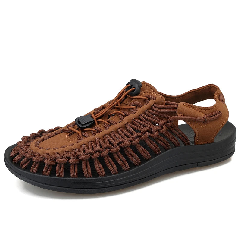 Men Sandals Summer Weave Shoes Boys Sandal Mens Sandles Outdoor Breathable Comfort Slip On Plus Big Size 45 46 Sandalias Hombre